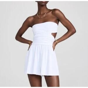 Susana Monaco Tube Cut Out Gathered Romper in Sugar White $168 - Size Small -NWT